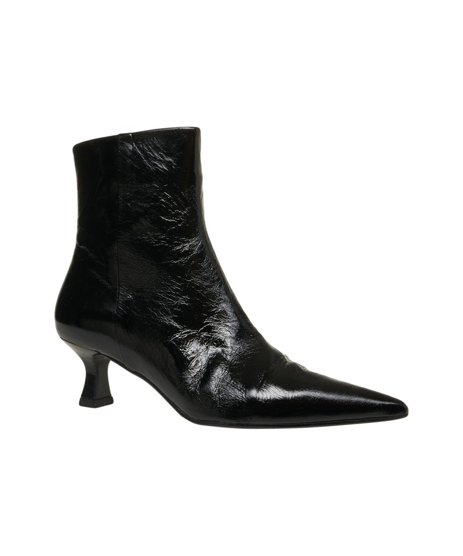 Billi Bi Pointed Toe Ankle Boots With Sculptural Block Heel