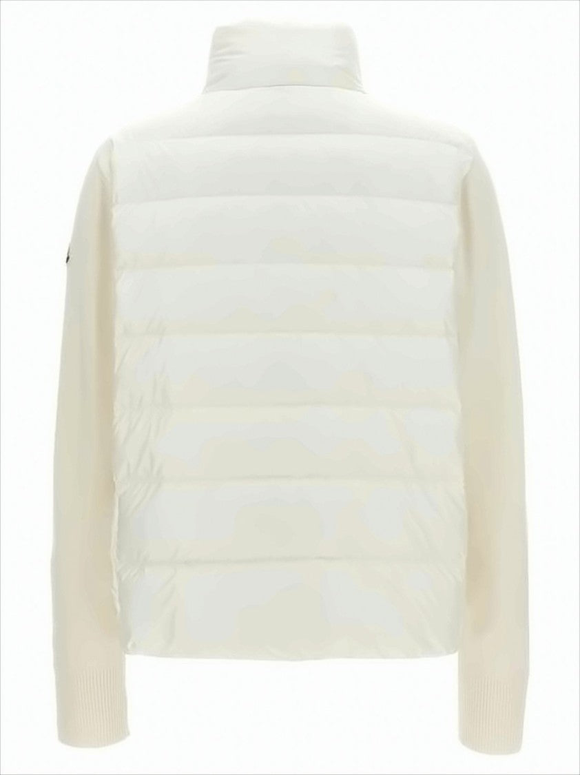 Moncler Padded Nylon Down Coat With Contrasting Knit Sleeves