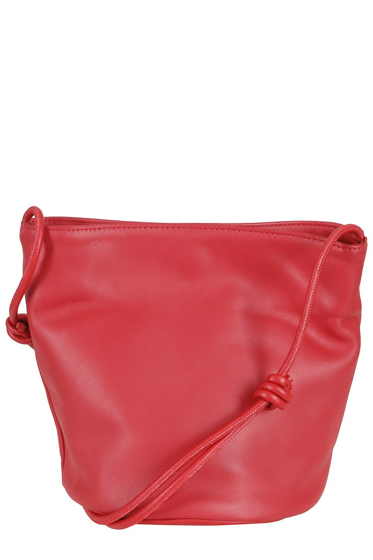 La Piscine Red Sac Bag Adjustable Strap Leather Shoulder Bag
