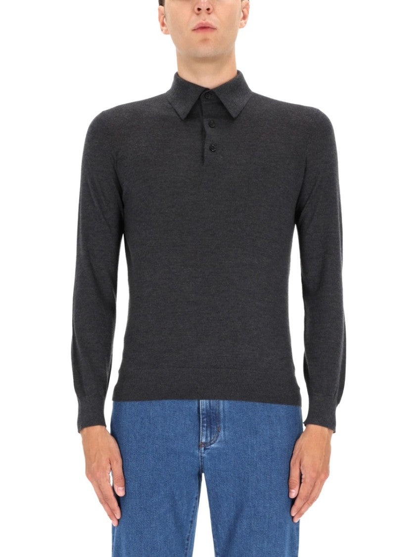 Zegna Cashmere-Silk Blend Polo Shirt