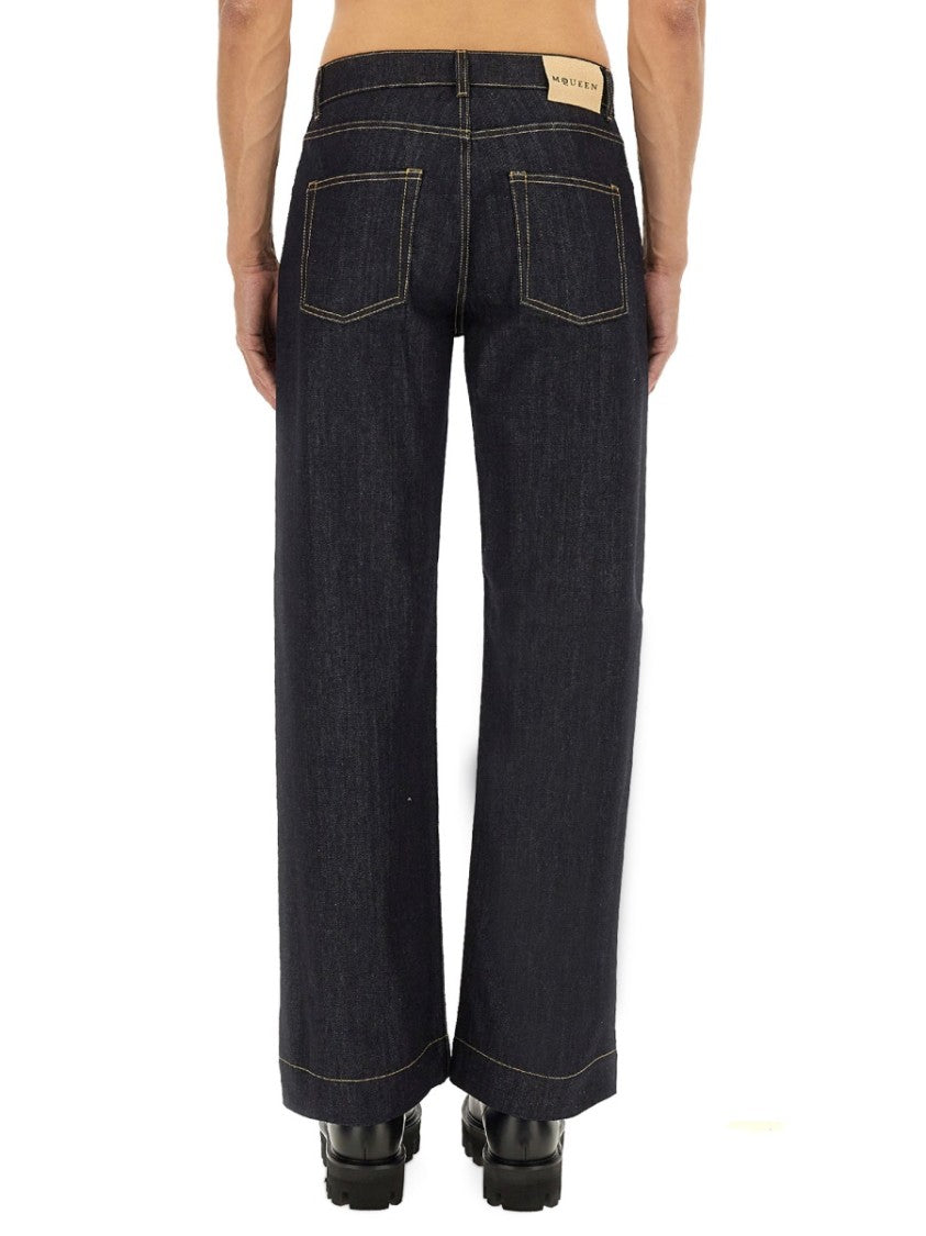 Alexander Mcqueen Wide Leg Denim Jeans