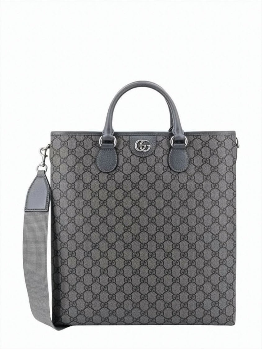 Gucci Structured Canvas Tote Bag With Interlocking Design