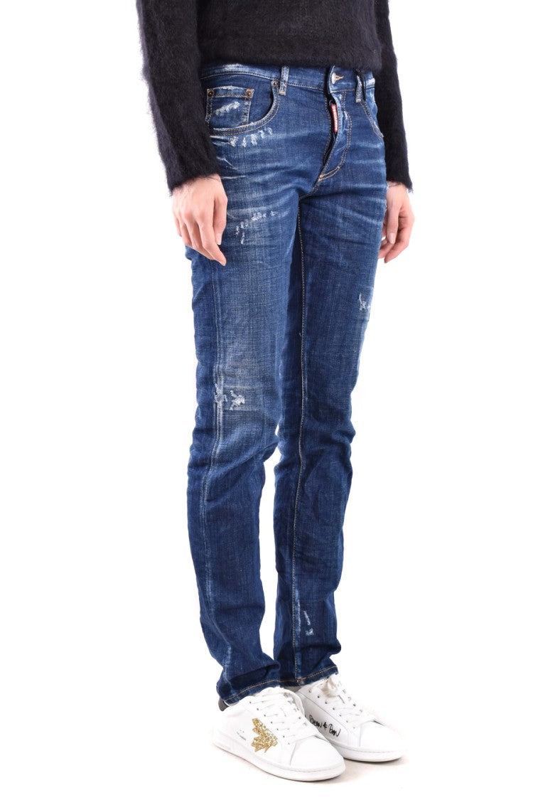 Dsquared2 Slim Fit Distressed Denim Five-Pocket Jeans
