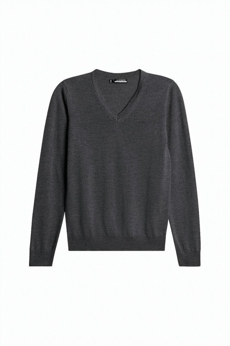 J Lindeberg V-Neck Merino Wool Sweater With Cropped Silhouette