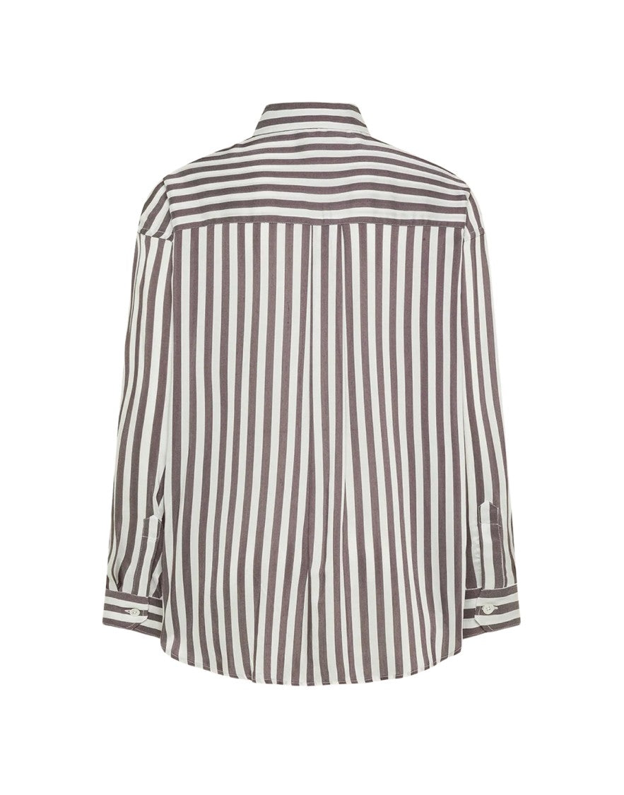 Cruna Multicolor Ivy Pinstriped Silk-Blend Satin Shirt