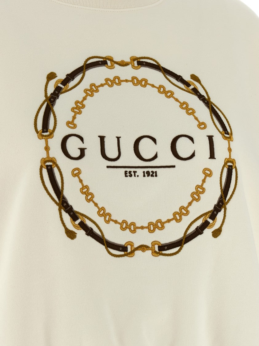Gucci Brushed Cotton Jersey Sweatshirt With Front Embroidery