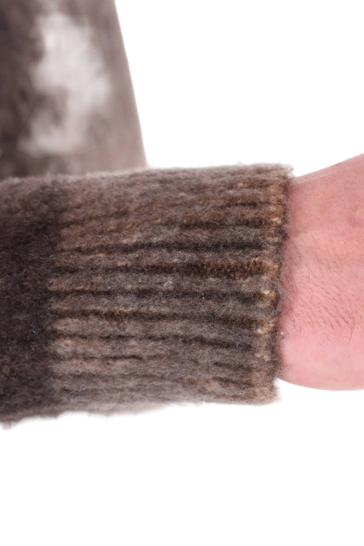 Avant Toi Brown Brushed Cashmere-Silk Crewneck Sweater