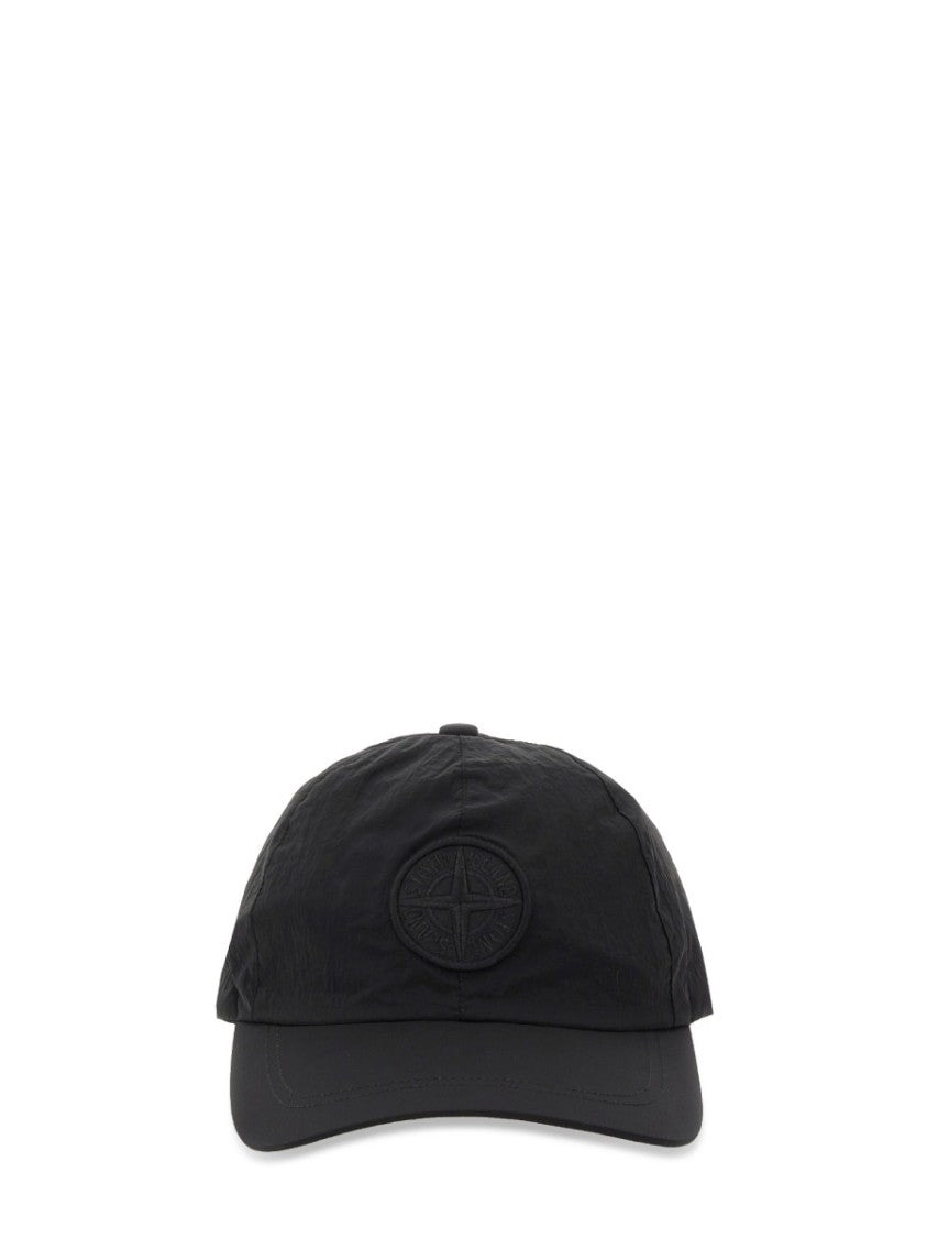 Stone Island Nylon Baseball Hat With Prominent Logo