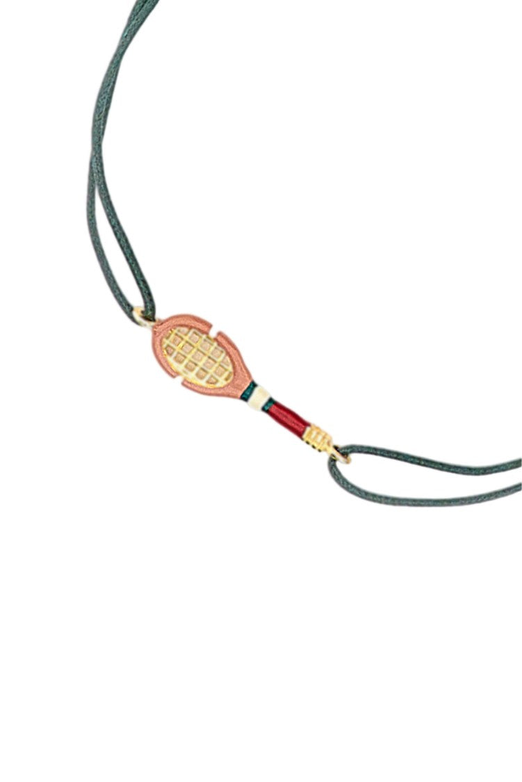 Aliita Green Tennis Cord Charm Bracelet