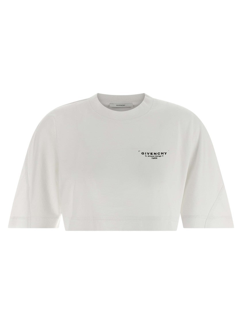 Givenchy Cropped Cotton Crewneck T-Shirt With Minimalist Graphic