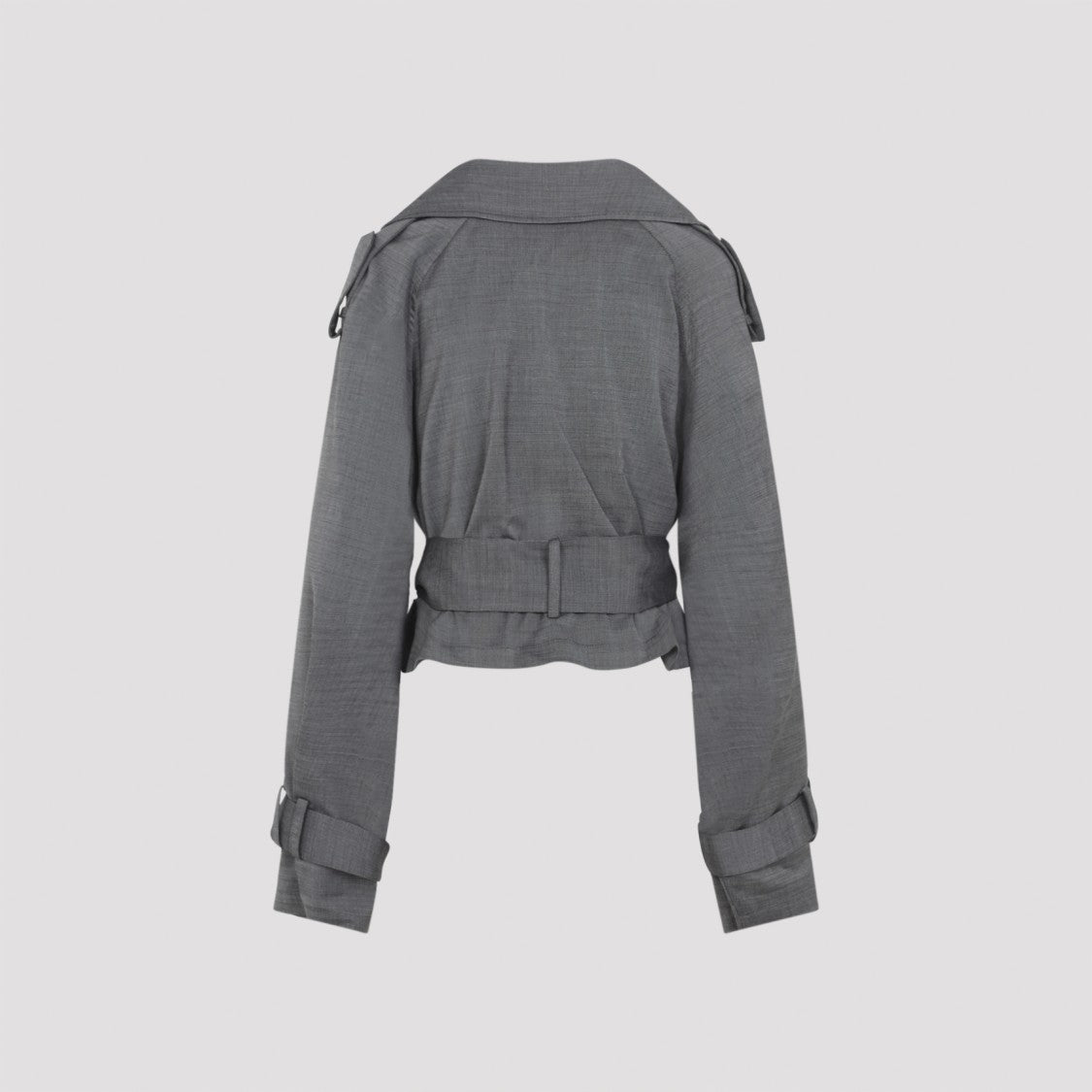 The Frankie Shop Textured Tailored Jacket With Self-Tie Belt