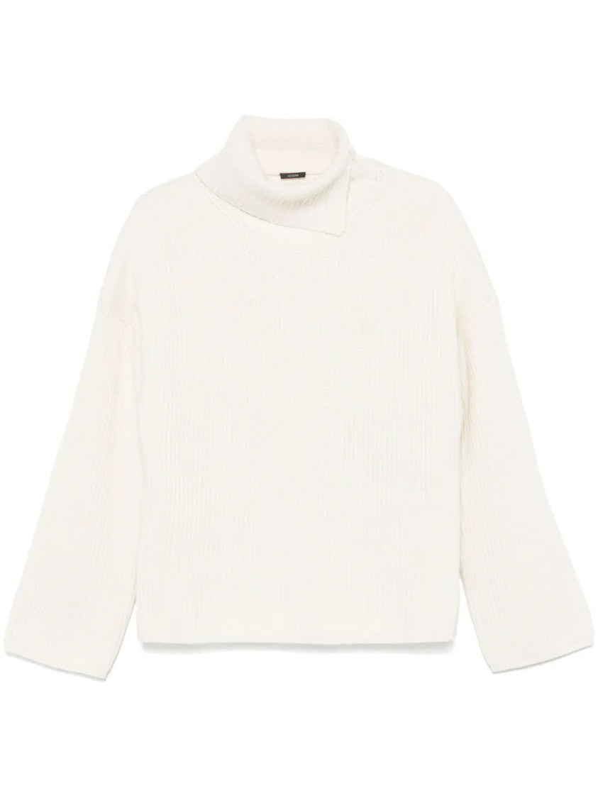 Joseph Ribbed Knit Turtleneck Sweater With Cropped Hem