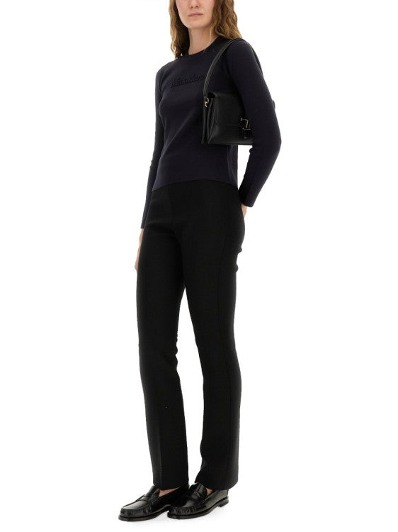 Max Mara Fitted Long-Sleeve Jersey With Subtle Embossed Logo
