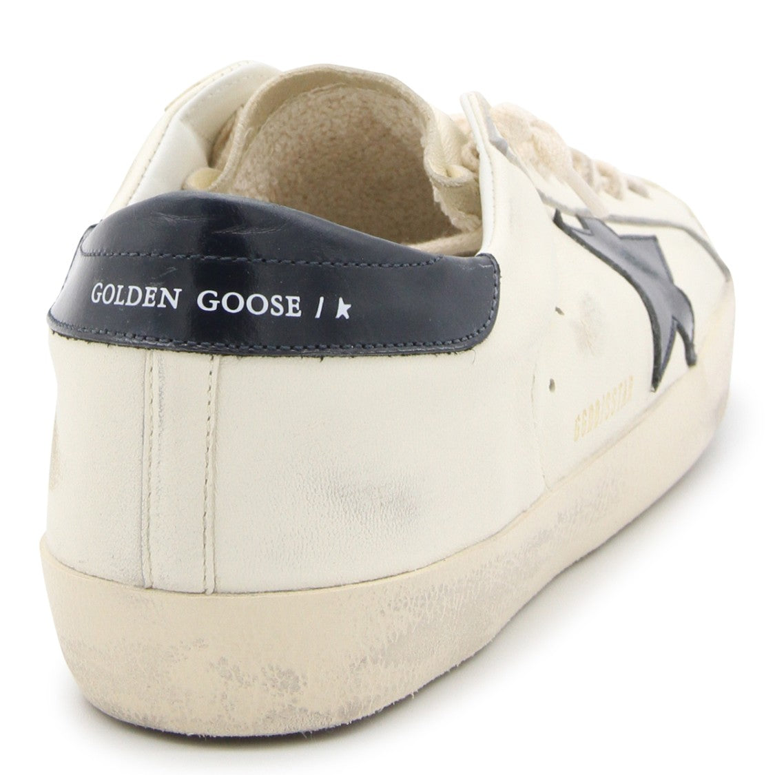 Golden Goose White And Black Leather Sneakers