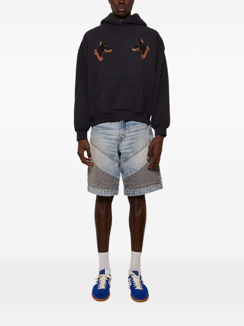 Rhude Embroidered Dog Motif Hoodie
