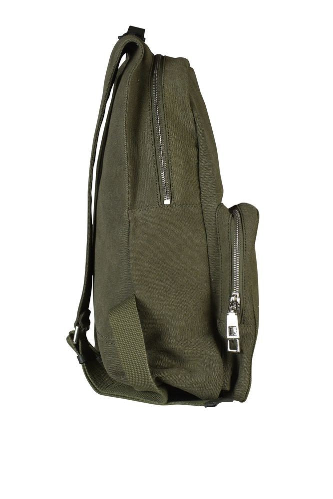 Valentino Garavani Structured Kaki Backpack With Rockstud Accents
