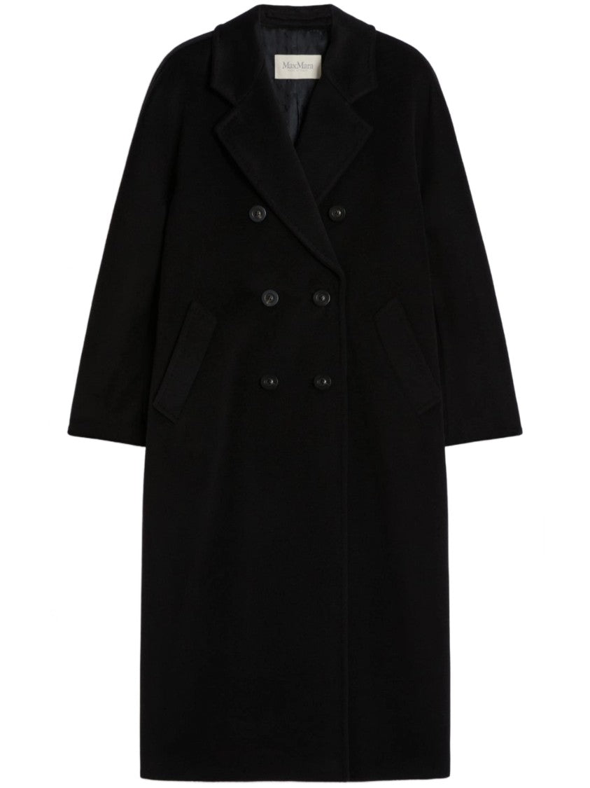 Max Mara Madame Double-Breasted Minimalist Long Coat