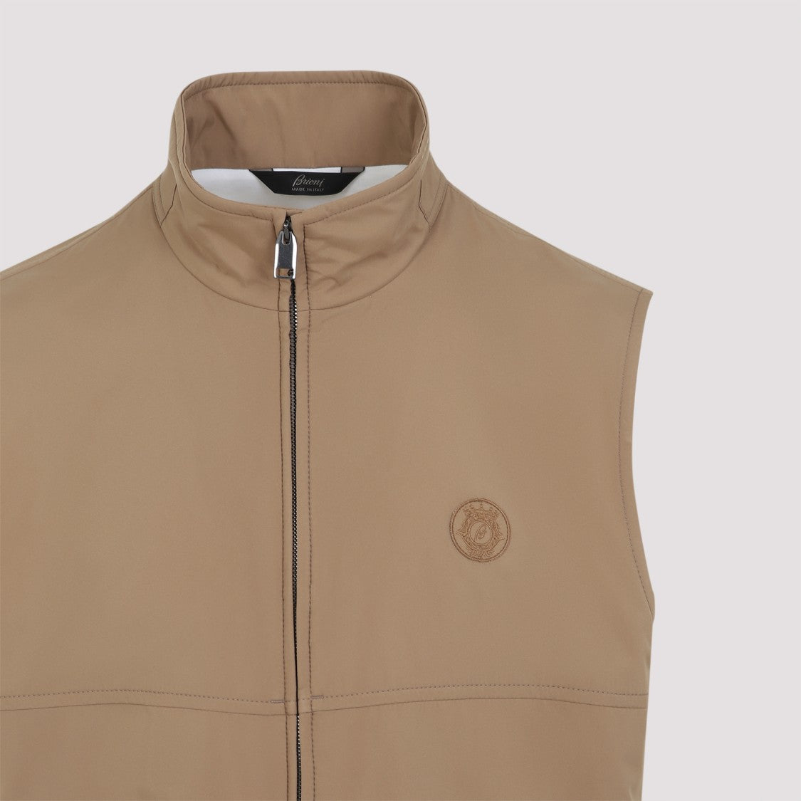 Brioni High-Collar Waistcoat In Chic Nude Palette