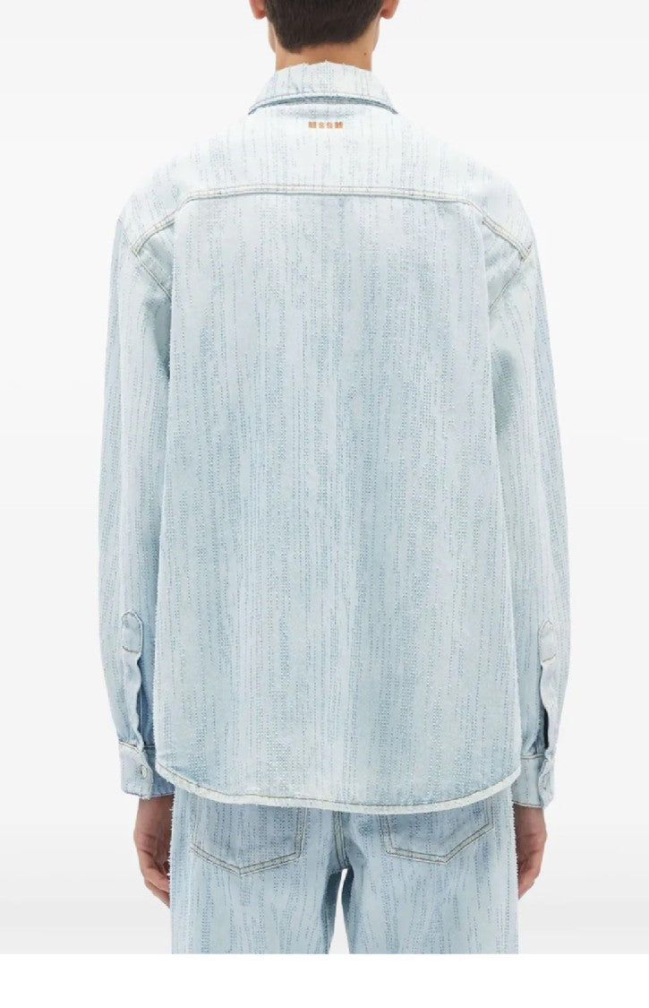 Msgm Light Wash Denim Shirt
