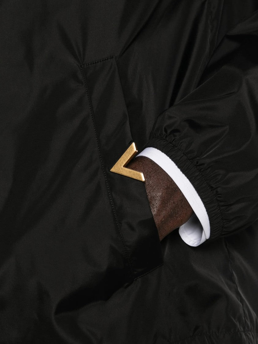 Valentino Black Vgold Nylon Hooded Jacket