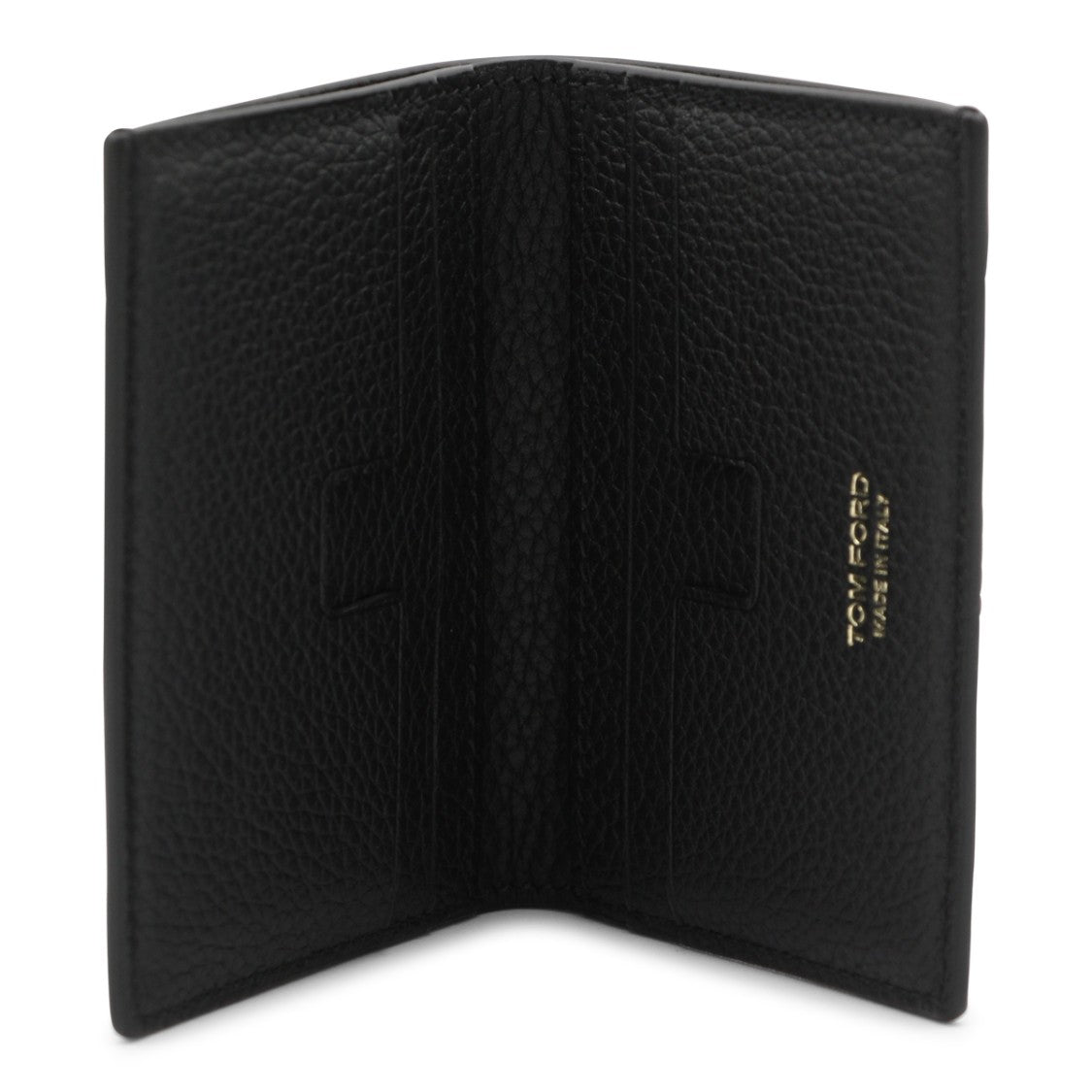 Tom Ford Textured Black Leather Card Holder With Gold-Tone Logo