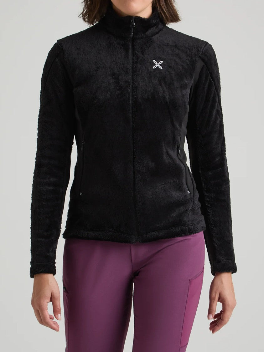 Montura High-Collared Fitted Jacket With Plush Texture And Zippered Pockets