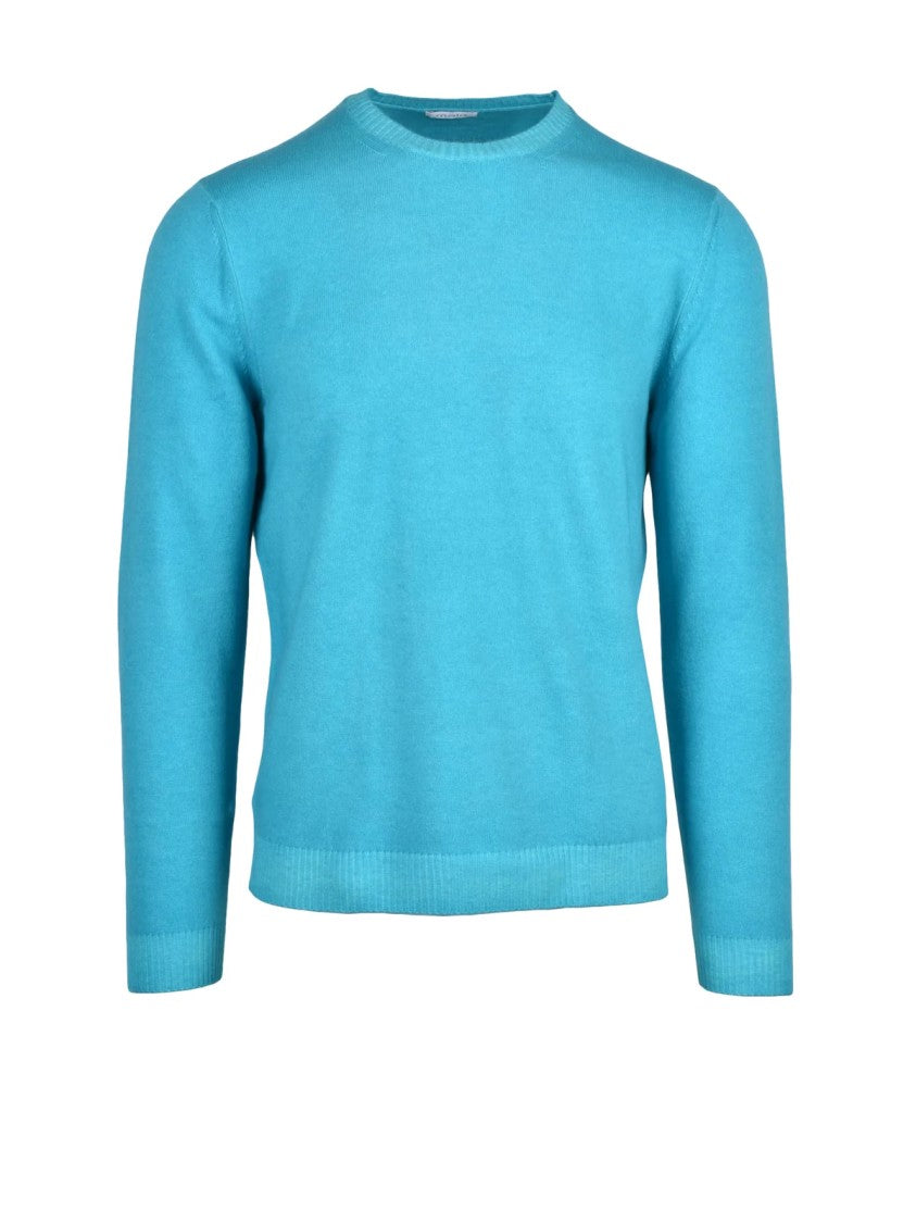 Malo Aqua Green Virgin Wool Crewneck Pullover