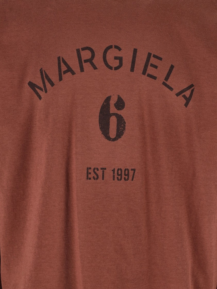 Mm6 By Maison Margiela Brown Cotton Reversible Long-Sleeve T-Shirt