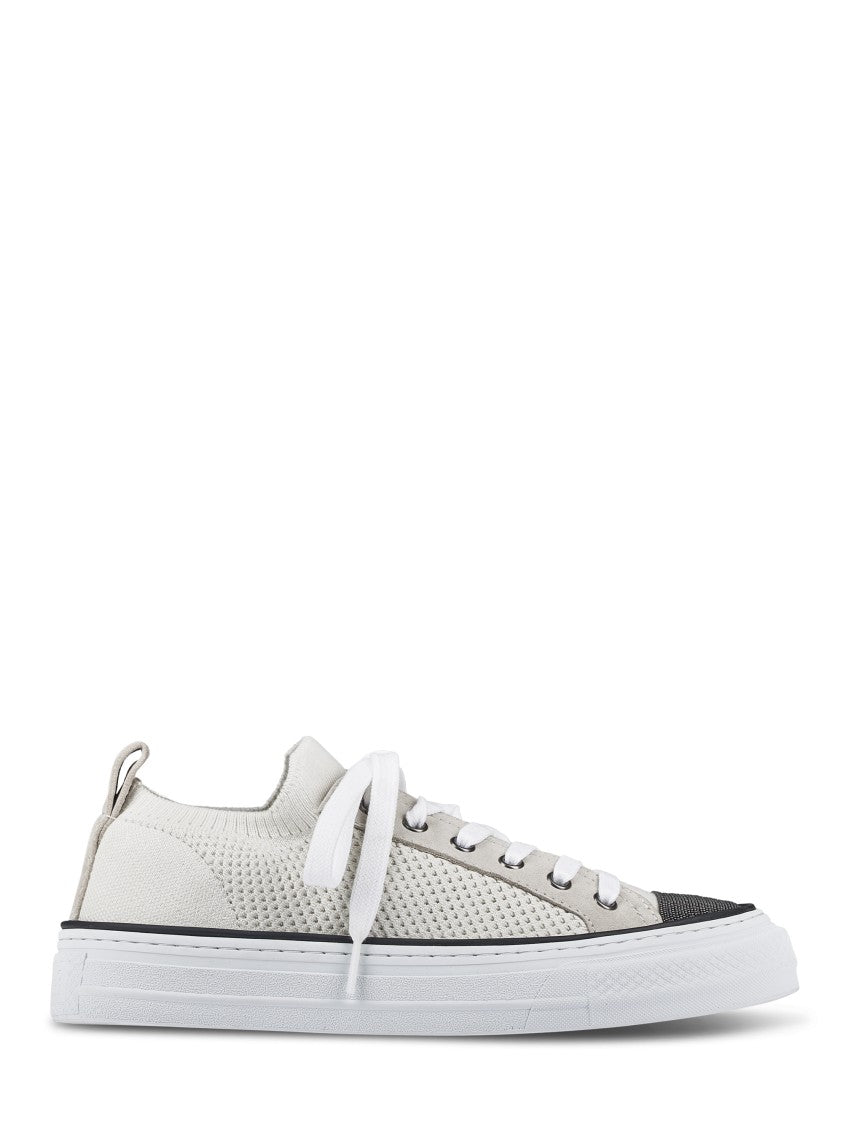 Brunello Cucinelli Breathable Mesh Sneakers With Textured Toe Cap