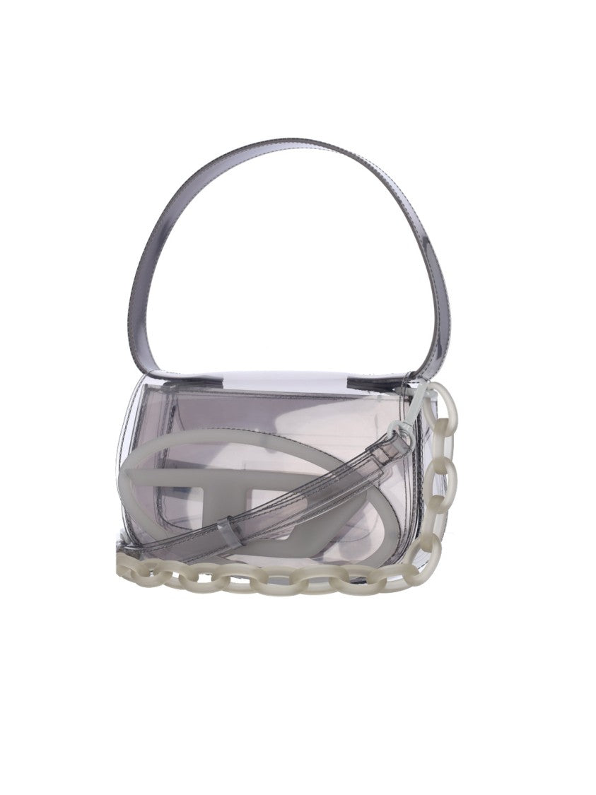 Diesel Transparent Rubber Shoulder Bag With Oval Logo