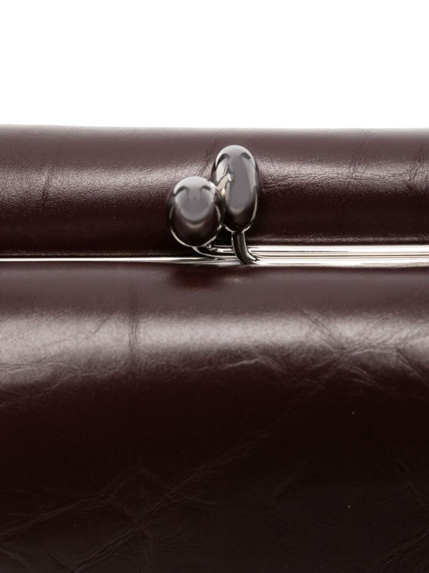 Jil Sander Goji Shoulder Bag In Rich Bordeaux Calf Leather