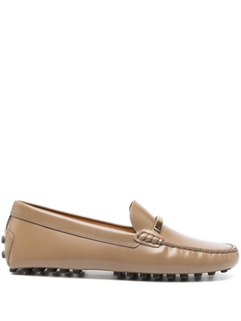 Tod's Almond Toe Loafers With Raised Seam Detailing