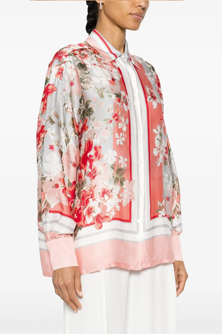 Ermanno Multicolor Viscose Floral-Print Shirt