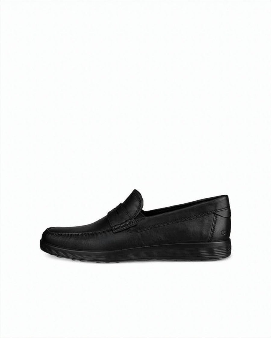 Ecco Leather Penny Loafers With Textured Grip Sole