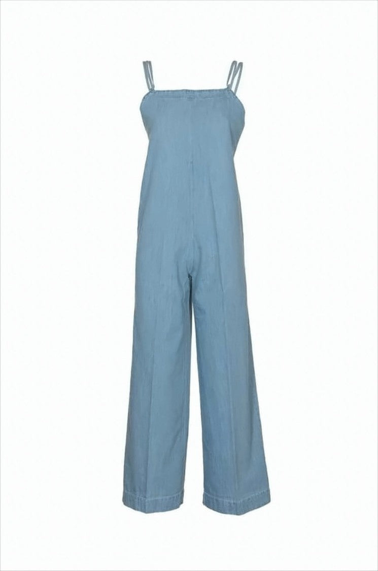 A.P.C. Light Blue Denim Jumpsuit With Wide-Leg Pants