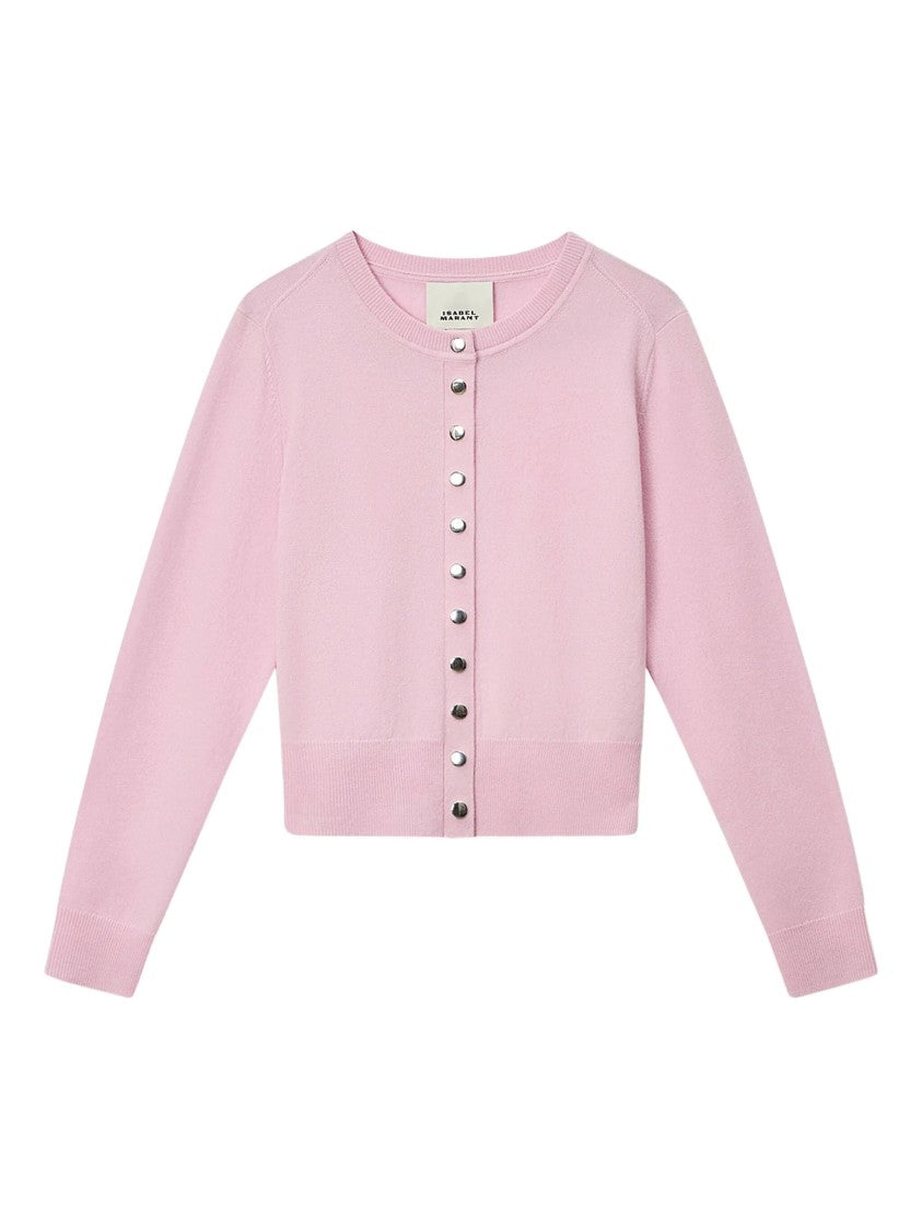 Isabel Marant Pink Idesia Cropped Merino Cardigan