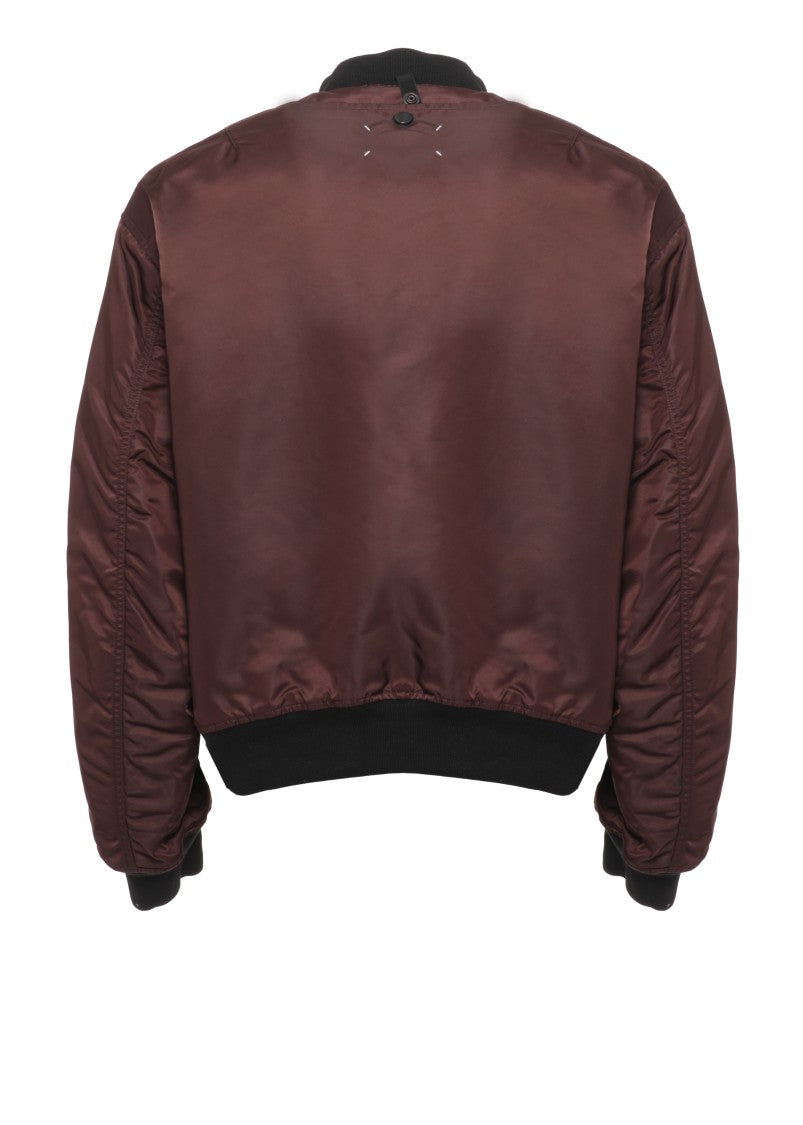 Maison Margiela Rich Brown Bomber Jacket With Utility Pockets