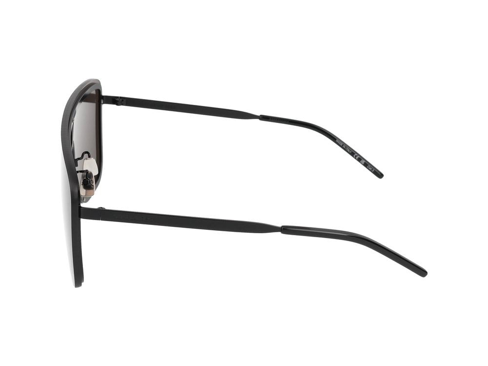 Saint Laurent Black Bold Oversized Shield Sunglasses