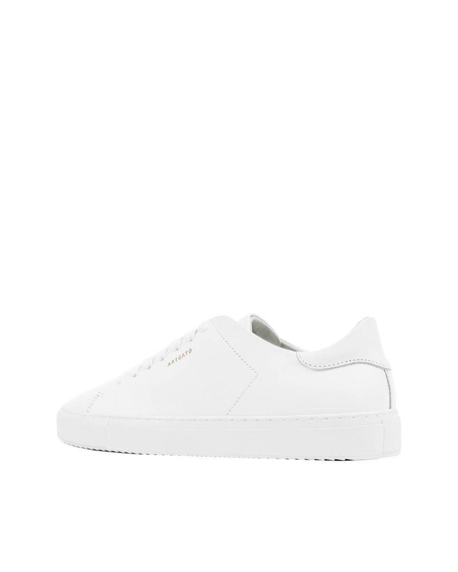 Axel Arigato Clean 90 White Sneakers With Gold Accents And Padded Insole