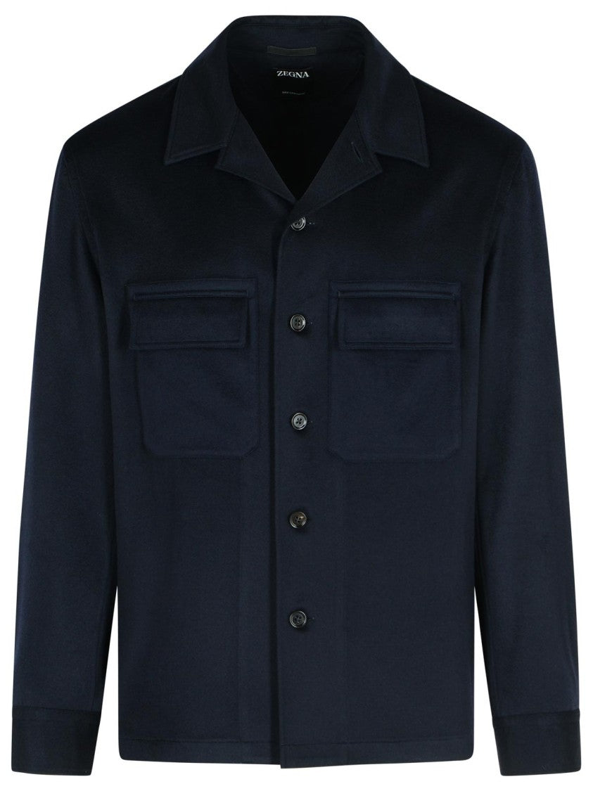 Zegna 'Oasi' Night Blue Cashmere Shirt