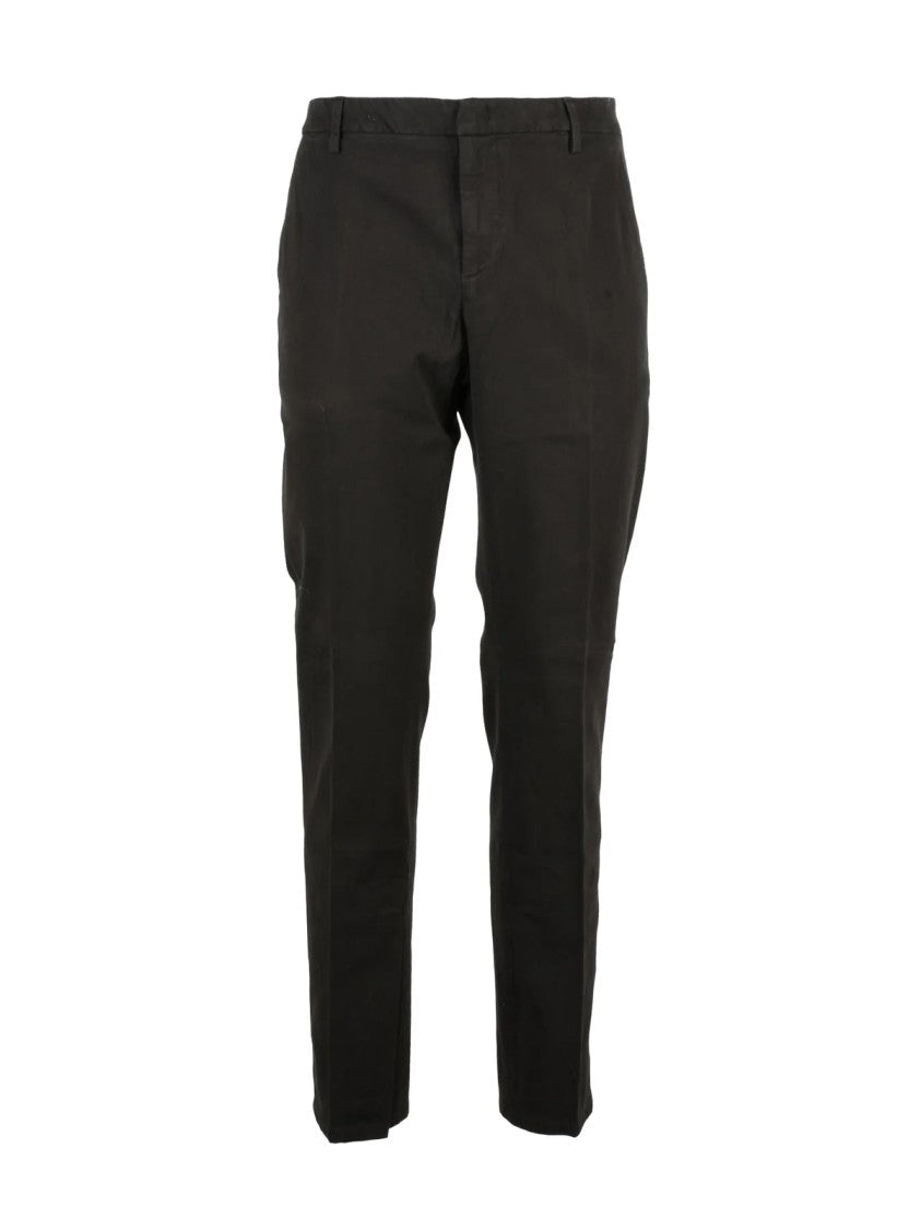 Dondup Brown Spiritissimo Textured Stretch Cotton Trousers