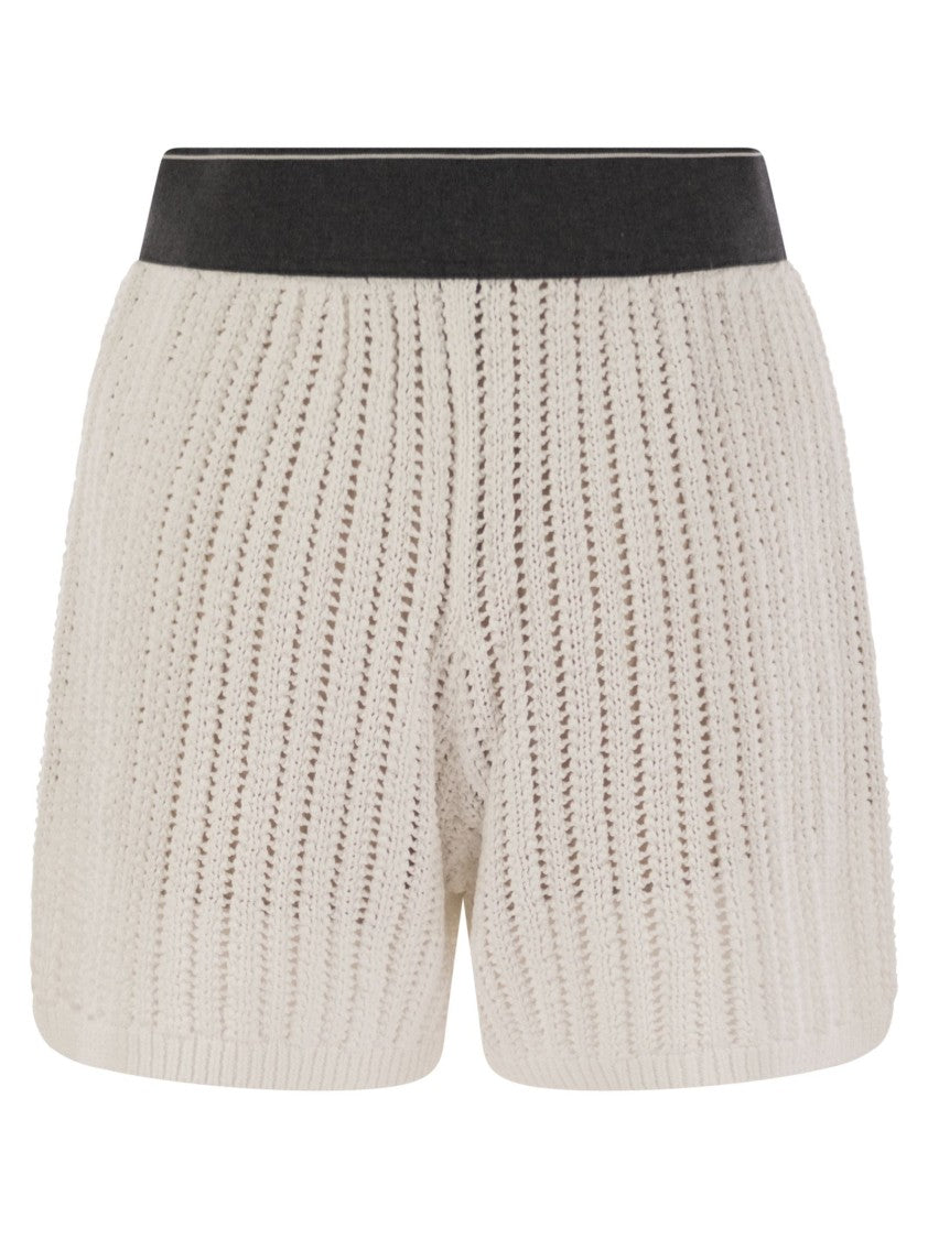 Brunello Cucinelli Cotton Net Knit Shorts