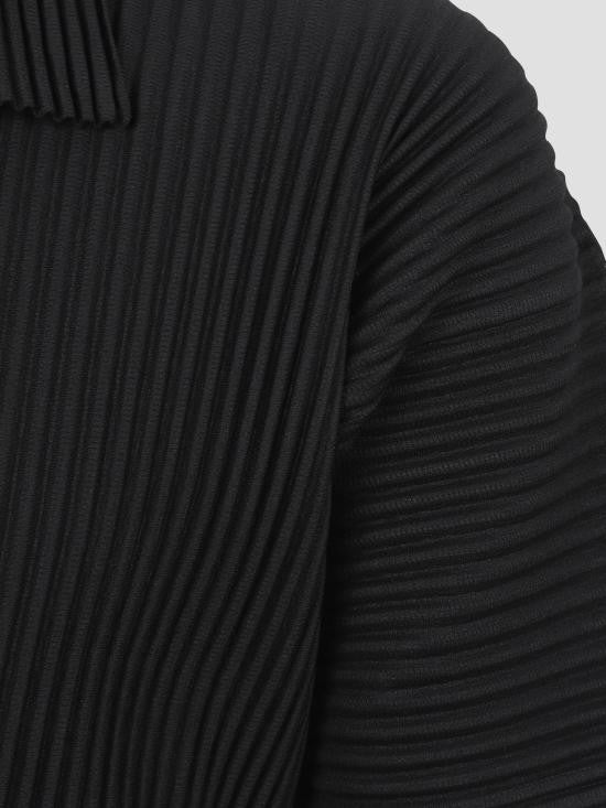 Homme Plissé Issey Miyake Pleated Black Short-Sleeve Top