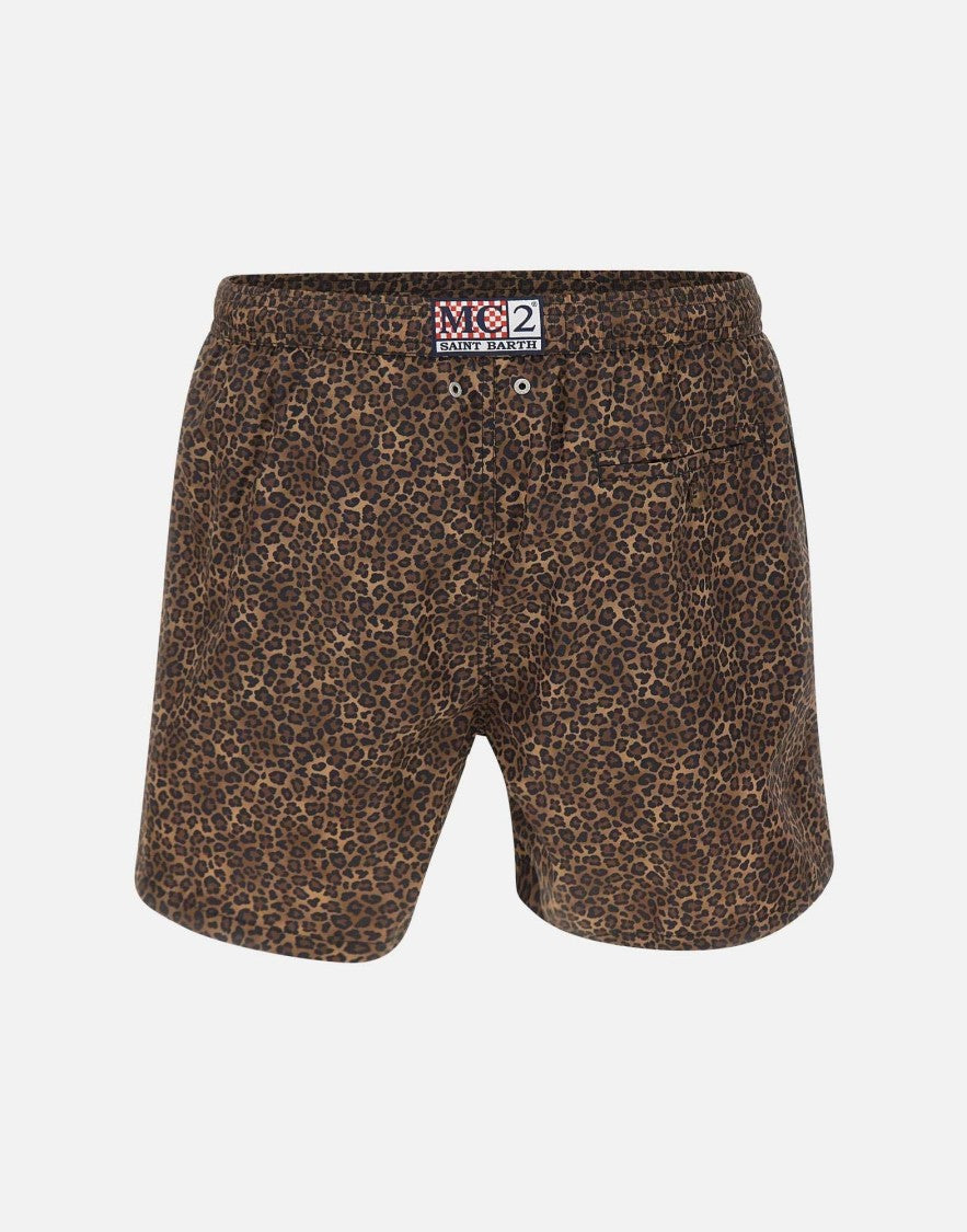 Mc2 Saint Barth Leopard Lighting Micro Fantasy Swim Shorts