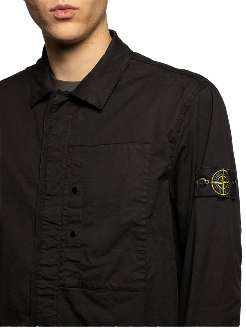 Stone Island Long-Sleeve Minimalist Shirt With Concealed Placket