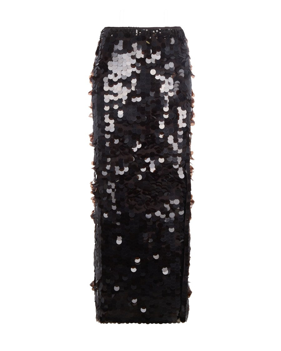 P.A.R.O.S.H. Long Skirt With Dark Brown Sequins