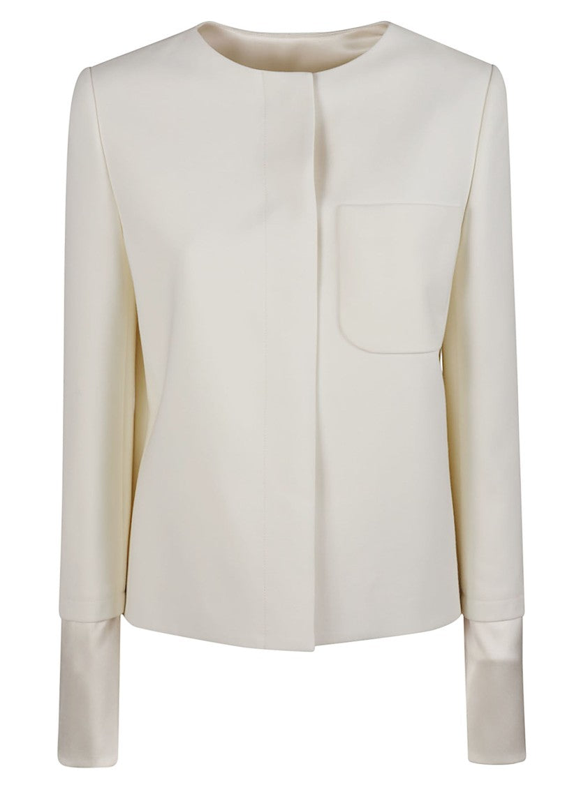 Courrèges Satin Details Tailored Wool-Blend Blazer
