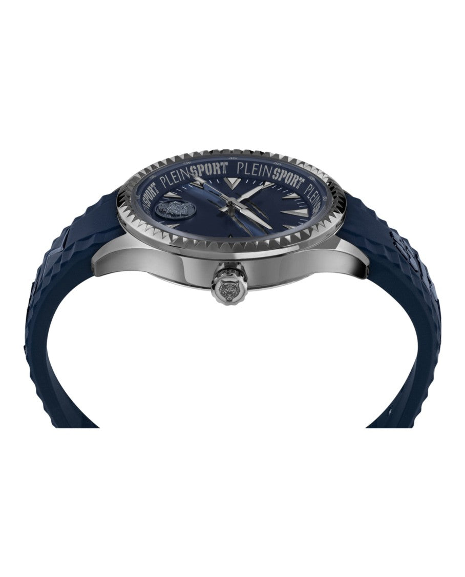 Plein Sport Blue Silicone Quartz Watch With Gunmetal Case