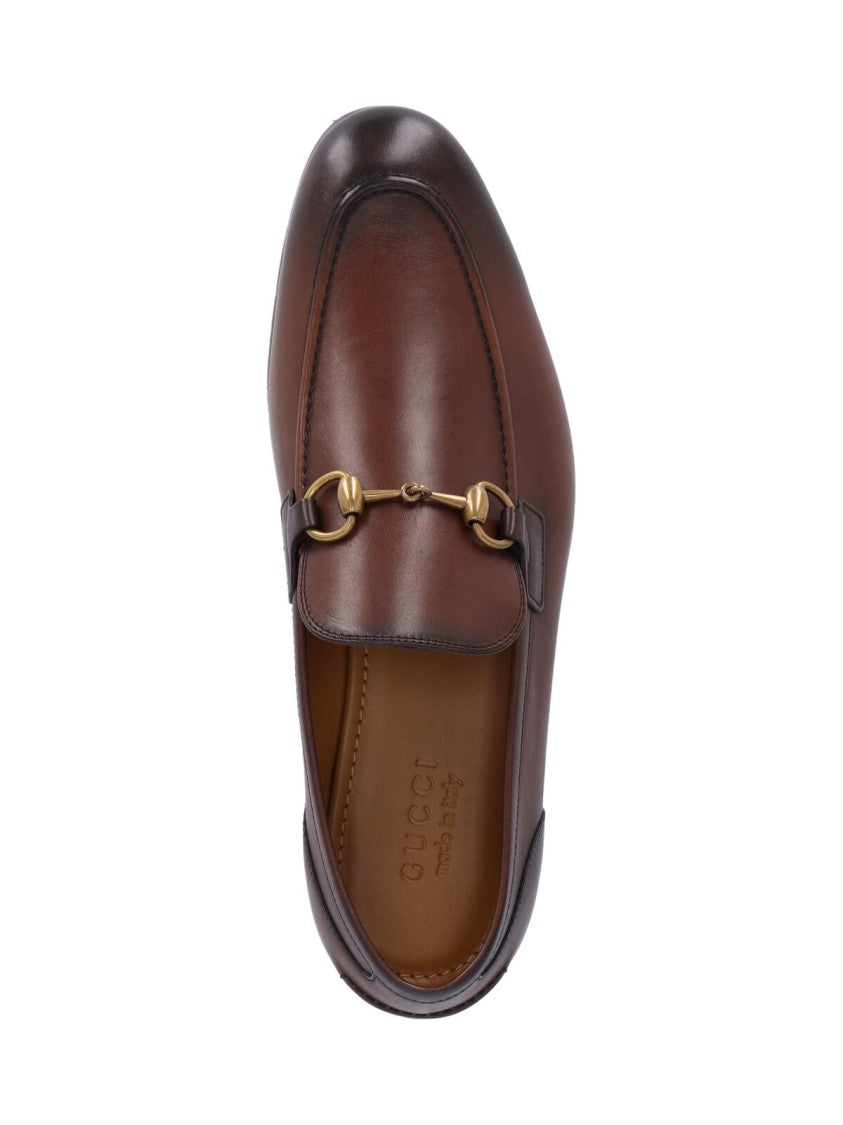 Gucci Leather "Jordaan" Moccasins – Brown