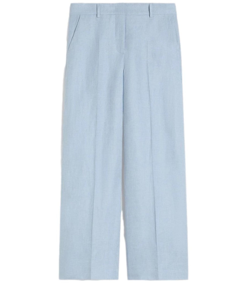 Max Mara Light Blue Wkdmalizia Wool Trousers